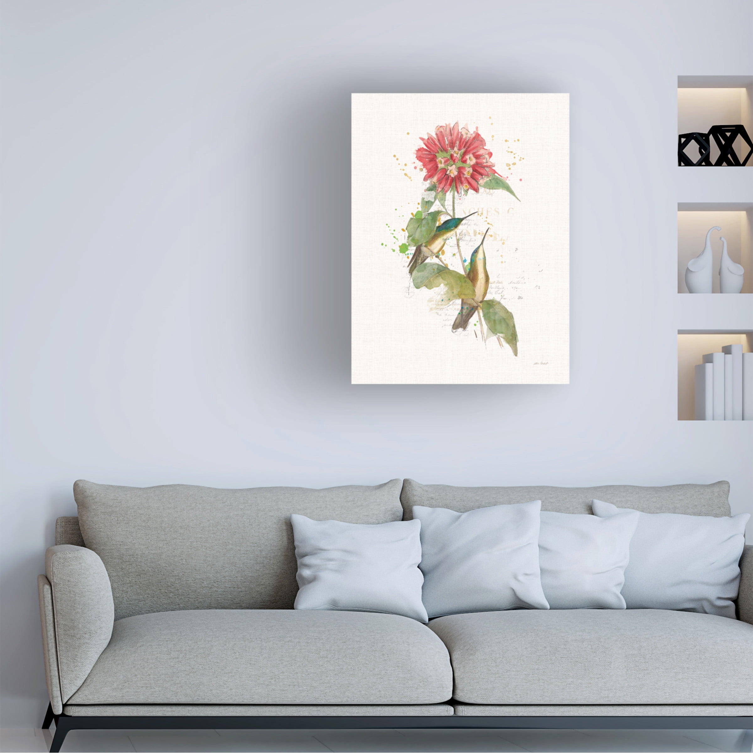 Katie Pertiet 'Colorful Hummingbirds I' Canvas Art