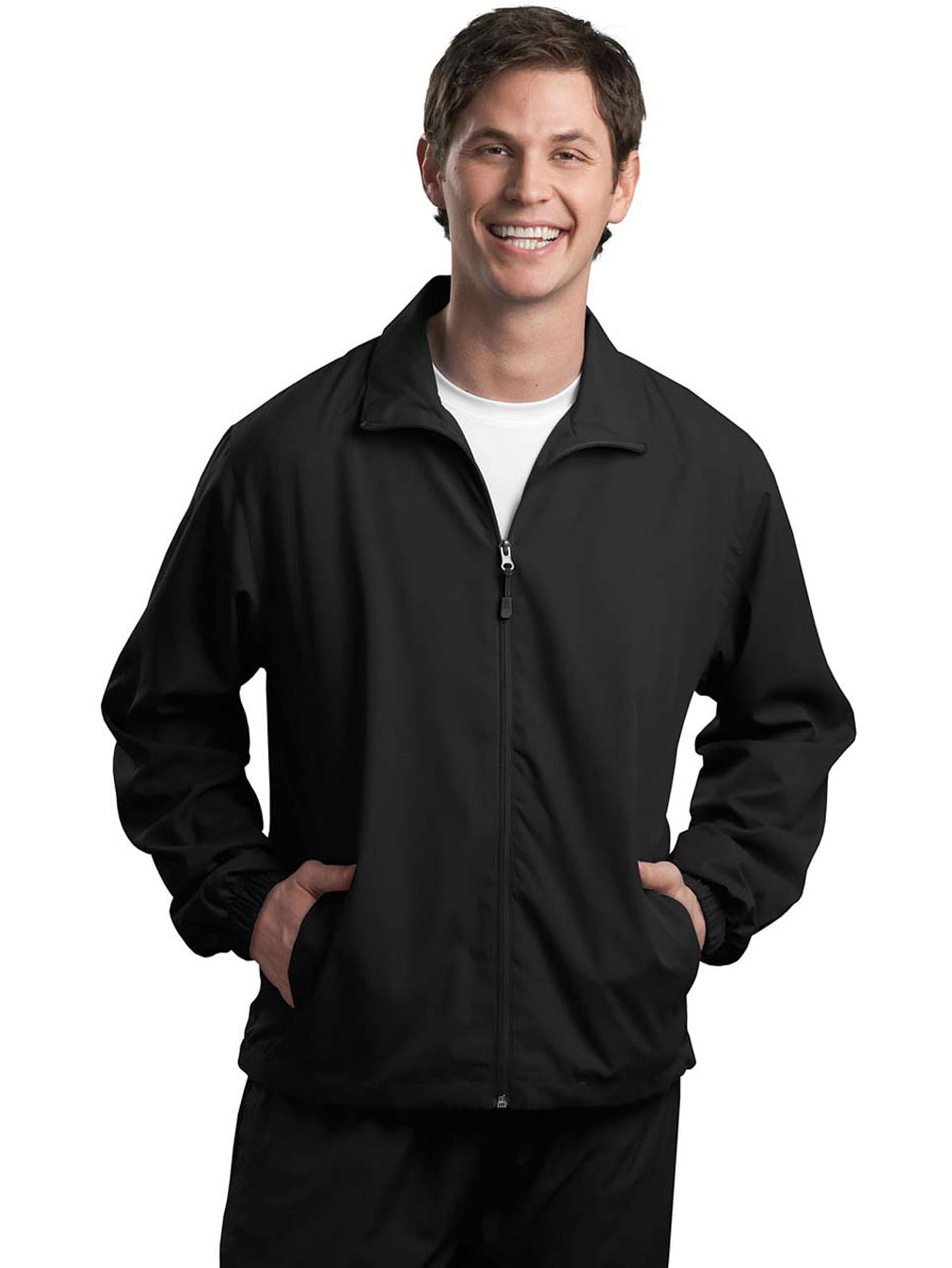 SportTek Men's Lightweight FullZip WarmUp Wind Jacket