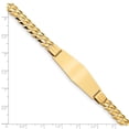 thumbnail image 3 of Real 14kt Yellow Gold Curb Link Soft Diamond Shape ID Chain Bracelet; 8 inch; for Adults and Teens; for Women and Men, 3 of 3