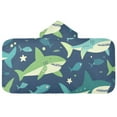 thumbnail image 5 of Yayeee Kids Hooded Towels Toddler Soft Absorbent Beach Bathing Wrap 50" x 23.5", Sharks Pattern, 5 of 5
