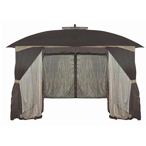 Mainstays Botanical Patterned 9' x 10' Sheer Netting Gazebo Walmart