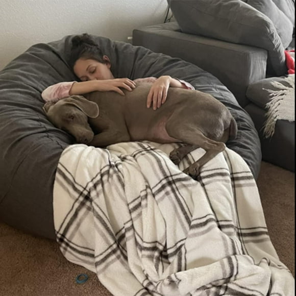 Bolsa de Frijoles Perezosos Cubierta de Sofá Relajación Durable con Cremallera Asiento para Pieles para Durmiendo para Sala de Muebles P Gris claro Macarena Funda de sofá