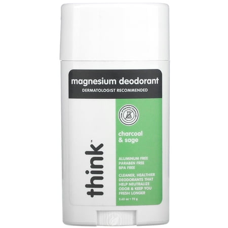 (2 Pack) Think Natural Deodorant Charcoal & Sage 2.9oz