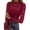 Wine Red, variant on PRETTYGARDEN Womens Lace Long Sleeve Top Mesh Sheer Blouses Mock Neck See Through Slim Fitted Tops Fall Fashion Clothes