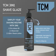 TCM 3-in-1 Shave Glaze, Pre-Shave Oil, Shave Gel, After-Shave Lotion, 8oz