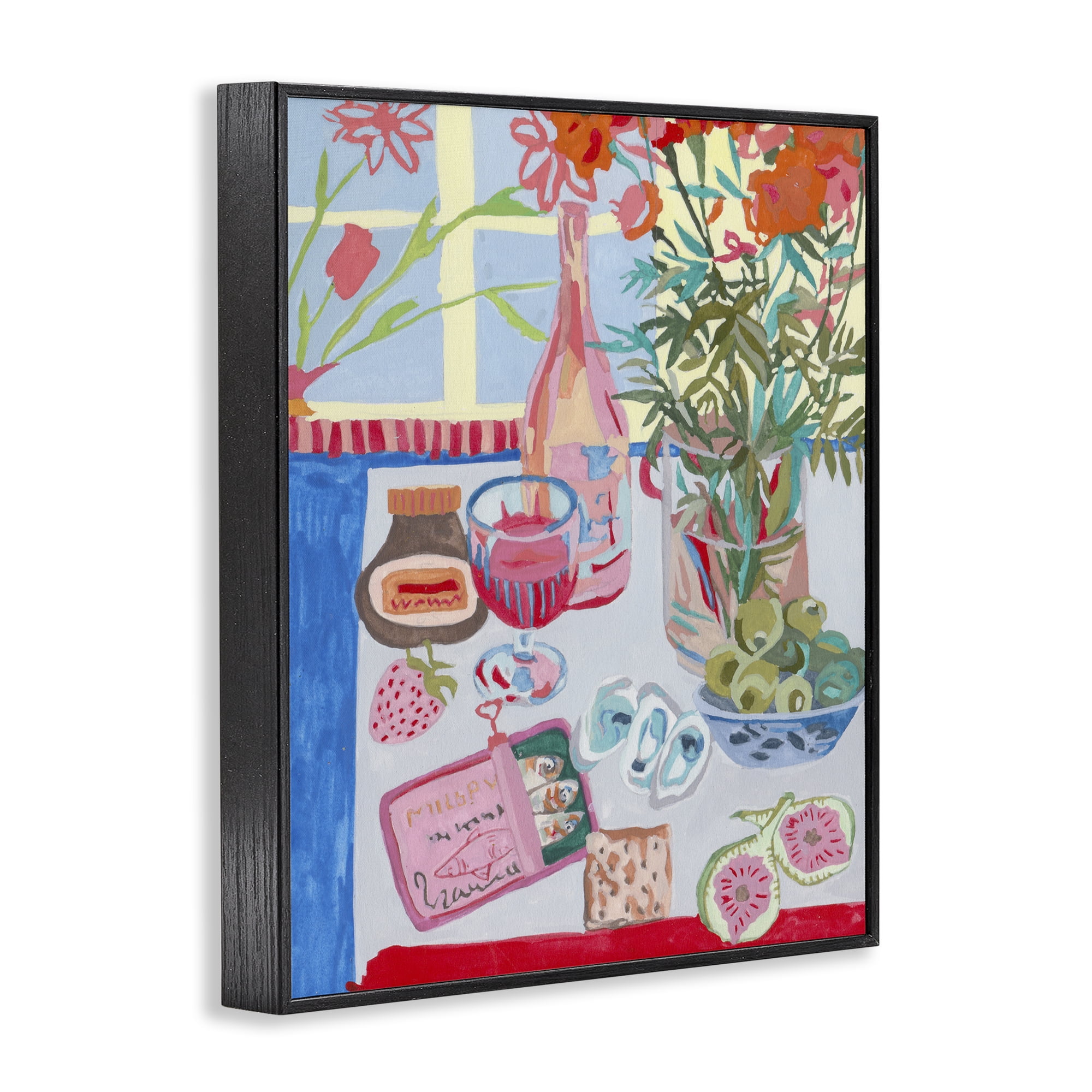 Stupell Industries Red & Blue Table Setting Black Framed Giclee Art, design by Melissa Wang
