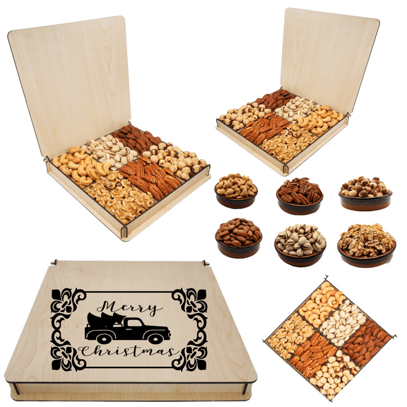 Secret Garden's, Holiday Snack Box with Premium Mixed Nuts, Christmas Gourmet Nuts Gift Baskets