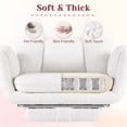 thumbnail image 6 of Homall Office Chair, Teddy Plush Ergonomic Criss Cross Desk Chair with Adjustable Armrests, Swivel Vanity Chair Comfy Computer Chairs, White, 6 of 8