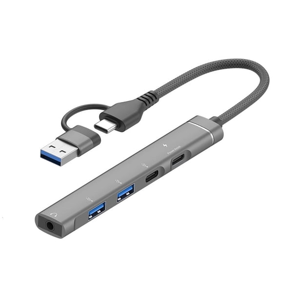 Drrntien Aluminum USB Type C Hubs Multiple Functional Port Plugs Play Computer Accessory