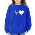 thumbnail image 6 of Mercatoo Girls Heart Graphic Crew Neck Sweatshirts Cotton Soft Oversized Pullover Sweatshirts Teen Kids Cute Long Sleeve Tops, 6 of 7