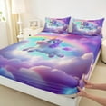 thumbnail image 3 of Castle Fairy Cute Animal Unicorn Twin Sheet Sets 3pcs for Preppy Children Kids,Dreamy Princess Twin Fitted Sheet Microfiber,Kawaii Rainbow Breathable Flat Sheet,Breathable Home Decor, 3 of 7