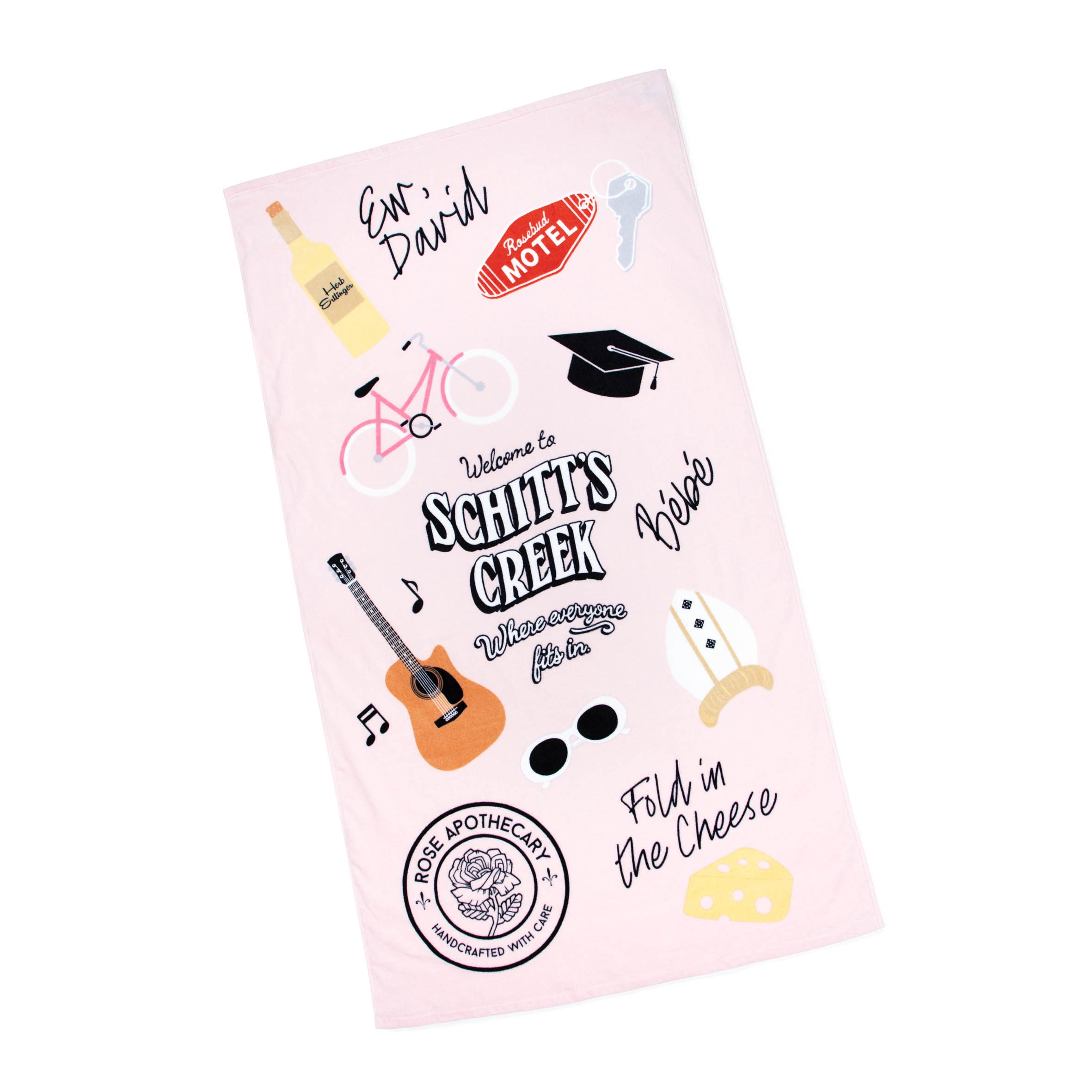 Schitt's Creek Iconic Moments Beach Towel, 34 x 64, Pink, ITV