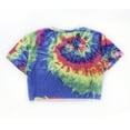 thumbnail image 4 of KOMOO Women Tie Dye Crop Tops Summer Short Sleeve Casual T-shirt Round Neck Short Tops Streetwear, 4 of 10