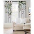 thumbnail image 3 of Blackout Curtains for Bedroom, Sage Green Eucalyptus Room Darkening Window Drapes for Living Room, Aesthetics Floral Farm Foliage Thermal Insulated Grommet Curtains, 52x63 inch, 2 Panels, 3 of 9