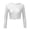 White, variant on HXWCHs Sheer Mesh Long Sleeve Crop top Blouse Tee for Women tops XL Black