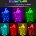 thumbnail image 2 of 3D Night Light, 16 Colors Changing Remote Control and Smart Touch 3D Vision Lamp Singer Idol Creative Control Styles, Decor Bedside Table Lamp Birthday Gifts Toys for Singer Fans, 2 of 5