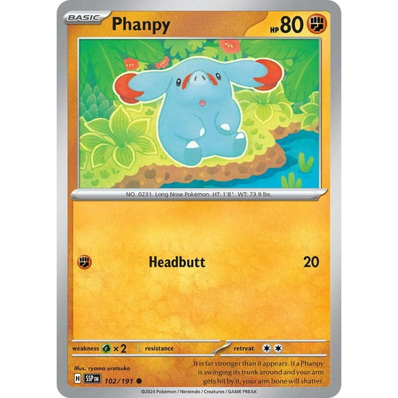 Pokemon Surging Sparks Common Phanpy #102