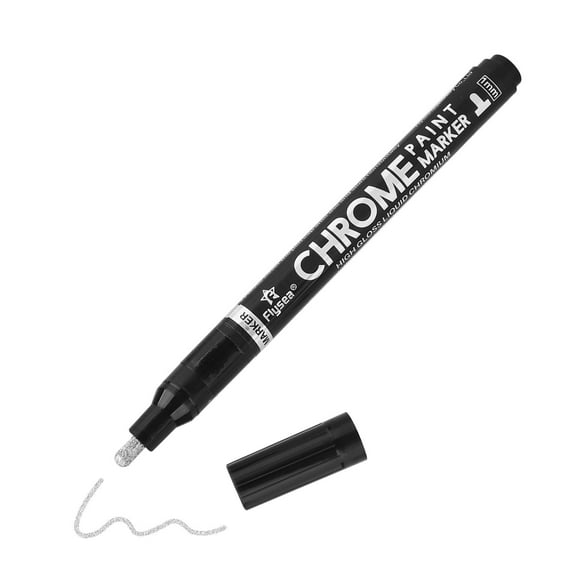 Liquid Chrome Pump Marker, Silver Alcohol Mirror Reflective Paint Pen, for DIY Arts Refill Model Graffiti (1mm/3mm)