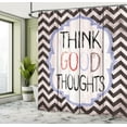 thumbnail image 4 of Ambesonne Saying Shower Curtain, Think Thoughts Rainbow Tones, 69"Wx84"L, Brown Lilac, 4 of 4
