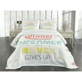 thumbnail image 3 of Ambesonne Saying Quilted Bedspread Set 3 Pcs, Positive Words, Queen Size, Multicolor, 3 of 5