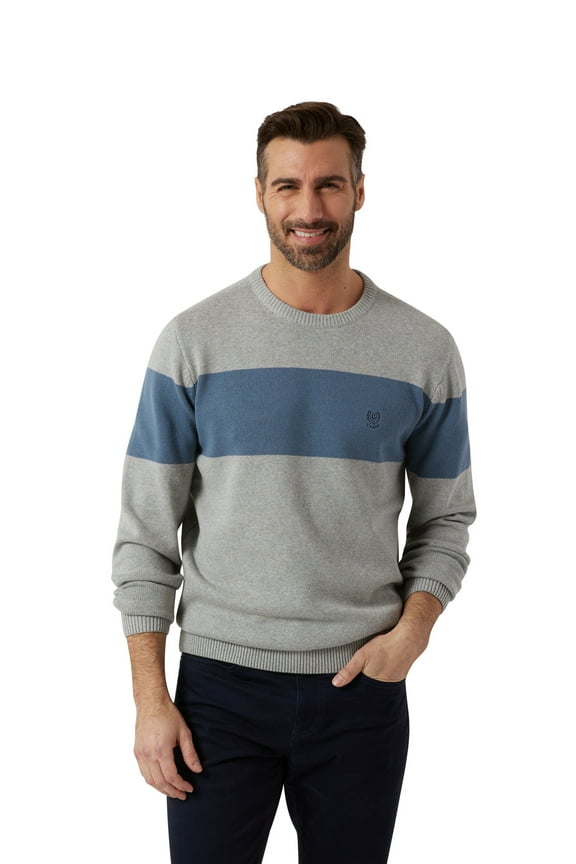 Men's & Big Men's Original Cotton Crewneck Color Block Sweater
