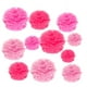 thumbnail image 4 of 12 piezas de papel para colgar papel pompones bola de la boda del banquete de boda decoración al aire libre papel de seda premium pom pom flores kit de artesanía (rosa + rosa + rosa claro), 4 of 5