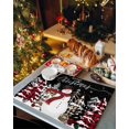 thumbnail image 2 of Merry Christmas Placemats Set of 2 Snowman Xmas Tree Black Background Heat Insulation Washable Place Mats, Rustic Non-Slip Table Mats for Dining Table Party Kitchen Decor,13x19 Inch, 2 of 4