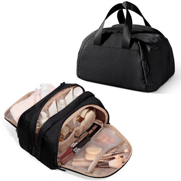 Large Travel Toiletry Bag for Women, Waterproof Makeup Organizer with Leakproof Pockets & Hanging Hook | Cosmetic Bag for Bathroom, Vanity, Vacation Essentials