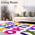 thumbnail image 2 of ODIKA 2'x3' Machine Washable Non-Slip Area Rug, Educational Alphabet Learning Grid With Vibrant Letter Symbols High Traffic Rug, Blue, 698817, 2 of 7