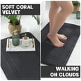 thumbnail image 7 of CHAKME 5 Piece Memory Foam Bath Mat Set Large 20"x46" & 32"x20" Long 24"x17" Small 18"x16" U Shaped Contour 24"x20" Non Slip Machine Washable Super Absorbent Classic Greek Key black, 7 of 7