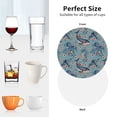 thumbnail image 6 of Lsque Underwater Animals and Flowers Pattern 4" Drink Coasters Set of 4, PVC Leather Absorbent Coasters, Table Coaster Set Decorative Coffee Cup Coasters Housewarming Gift -Round Shape, 6 of 6