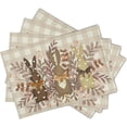 thumbnail image 4 of Bunny Rabbits Easter Rectangular Place Mats Set of 4，12x18 Inch Brown Leaves Floral Washable Heat Resistant Dining Table Mats for Holiday Party Kitchen, 4 of 6