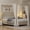 beige queen, variant on Soonbuy Queen Size Canopy Bed Frame with Nailhead Decoration Headboard,Upholstered Bed Frame with Poles 4 Corner Bed Bracket, Wood Slats Support,No Box Spring Needed,Noise Free(ship in 2 boxes)