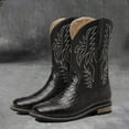 thumbnail image 4 of Mepaouo Cowboy Boots for Men Embroidery Square Toe Work Boots Pull on Country Western Slip on Booties, 4 of 8