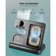 thumbnail image 5 of Cargador Inalámbrico 3 en 1 para Samsung/iPhone, Cargador para Samsung S24/S23 Ultra/S22 Ultra/S23/S23 /Z Fold 4/Flip 4/S22, para Galaxy Watch 6/5/5 Pro/4, Estación de Carga Buds (Negro),Plegable, 5 of 18