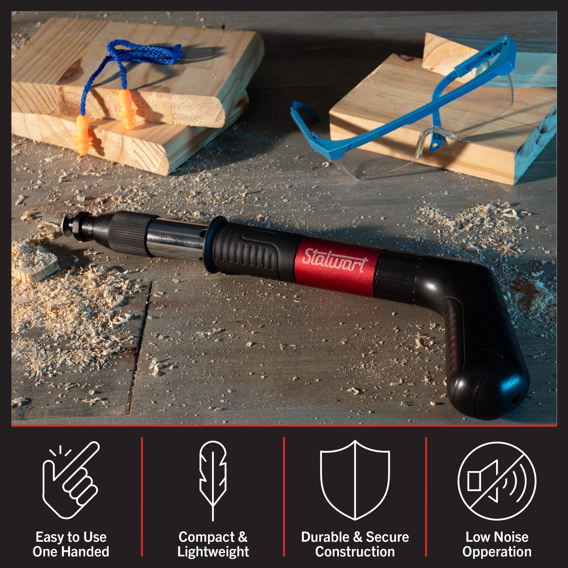 Stalwart Mini Nail Gun - Manual Nail Wall Fastening Tool Kit with 20 Nails