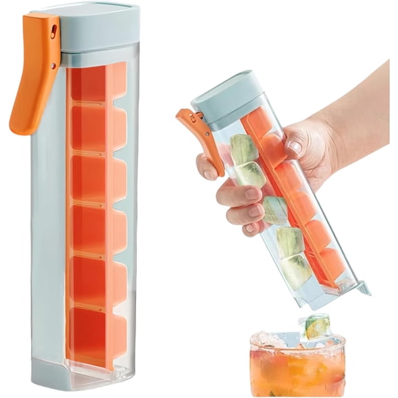 One-Hand Press Ice Cube Tray – Square Ice Maker Mold with Easy-Release Design, 6-Cube Capacity for Drinks