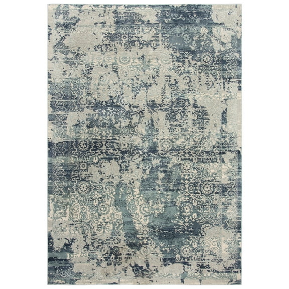 Rizzy Rugs Chelsea Area Rug CHS107 Gray/Teal Rings Petals 8' 6" x 11' 6" Rectangle