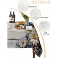 thumbnail image 5 of Butterfly Daisy Rectangle Tablecloth, Retro Spring Floral Flower Wooden Grain Waterproof & StainResistant Tablecloth, Washable Oil-proof Table Cover for Dining/Party/Wedding/Camping/Buffet 60x120 In, 5 of 9