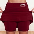 thumbnail image 2 of oqasdz Women's Mid Rise Elastic Waist Solid Color Seamless Stretch Fit Culottes with Pocket Sports Workout Casual Fashion Outdoor Skirt, 2 of 6