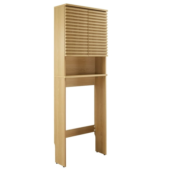 Vanity Toilet Storage Cabinet, Oak Brown, Wood, Hotel Bathroom, Modern Contemporary, HB37107