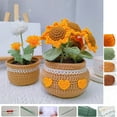 thumbnail image 4 of AMERTEER 1 Set Vibrant Color Simulation Flower Creative DIY Crochet Kit Tulip Potted Crochet Material Bag, 4 of 12