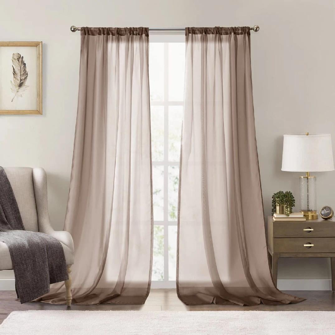 Sheer Curtains , See Through Voile Window Curtains ，