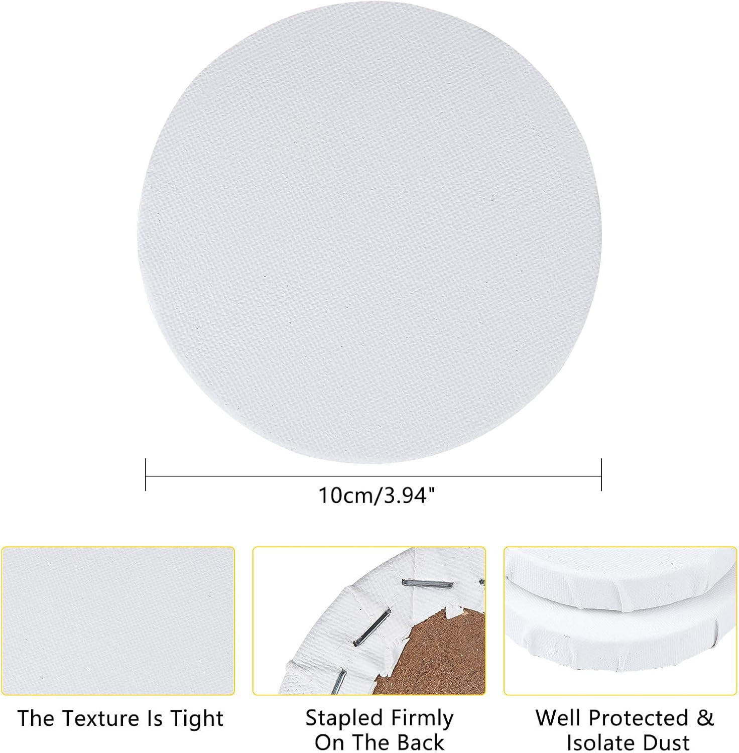 6 Packs Mini Canvas Panel 4 Inch Diameter Round Canvas Painting Sketchpad Wooden Sketchpad Drawing Board for Painting Craft Drawing diy