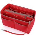 thumbnail image 4 of Monedero Organizador Insertar Bolsa De Fieltro Con Cremallera Bolso Tote Shaper Múltiples Bolsillos Bolsas De Almacenamiento GrandesPinkM, 4 of 5