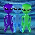 thumbnail image 4 of EQWLJWE Halloween Inflatable Alien - Green, Purple and Blue Inflate Martian Aliens Toy for All Ages, Great for Halloween Party Decorations and Birthday, Area 51 - 35" /66", 4 of 5