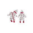 thumbnail image 2 of RUINIXCW Newborn Baby Girl Boy Christmas Outfit Footed Romper Infant Girl Boy Xmas Fall Winter Clothes Long Sleeve Zipper Footie Jumpsuit Hat Set, 2 of 10