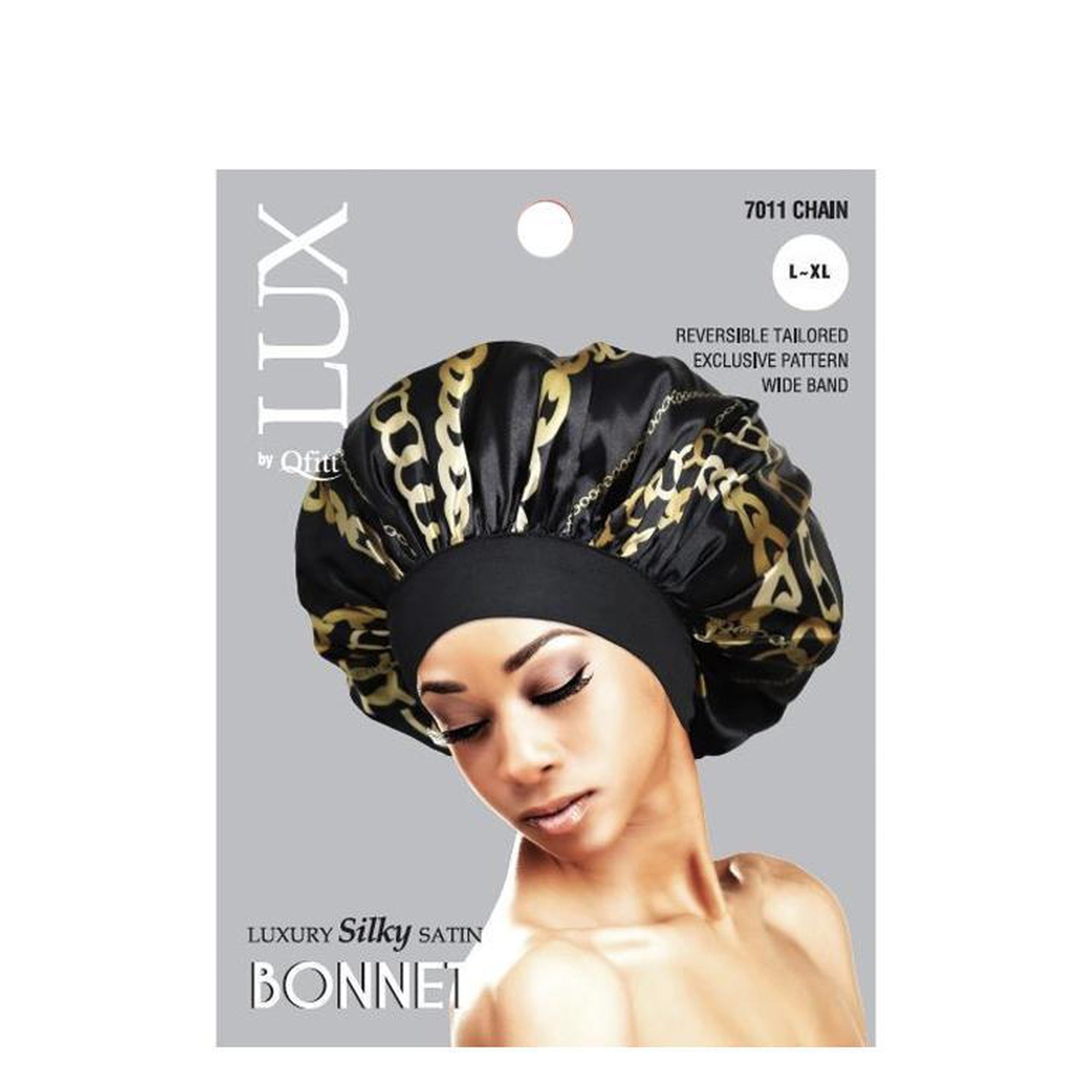 Qfitt Luxury Silky Satin Bonnet (L-XL) Pack of 3