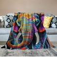 thumbnail image 2 of ARISTURING Elephant Throw Blanket for Girls Boys - Crib Size - Soft Fluffy Cozy Blankets Gift - Colorful Novelty Blanket Throws for Travel, Office, 2 of 6