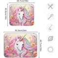 thumbnail image 3 of Beautiful Flowers Unicorn Dish Drying Mat for Kitchen Counter, Ultra Absorbent Reversible Microfiber Dishes Drying Rack Pad Heat-resistant Mats 16x18in Home Decor, 3 of 7